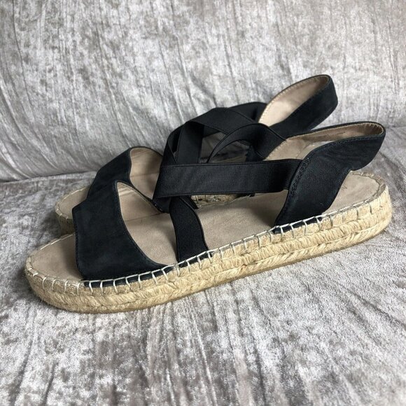 Nine West Boardwalk Sandals black size 9 platform espadrille - Picture 14 of 14